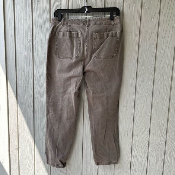 Boden Green Cropped Stretch Cargo Pants Sz 6 Ankle Length Patch Pockets - Picture 6 of 7